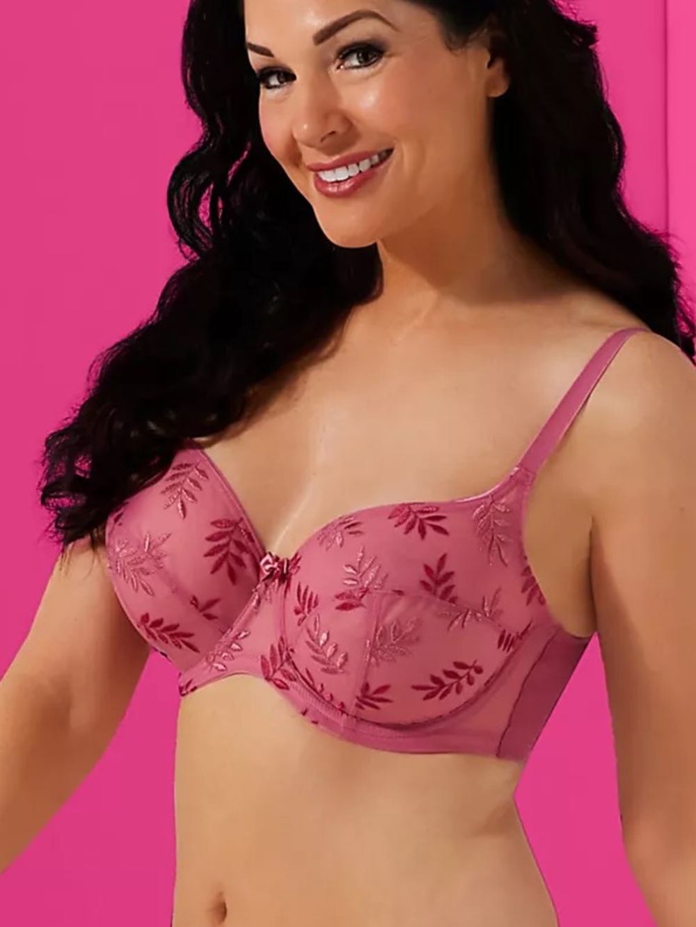 ⁠Panache Tango Underwire Balconette Bra 9071 Pink Coquette Balletcore Size 34F⁠
